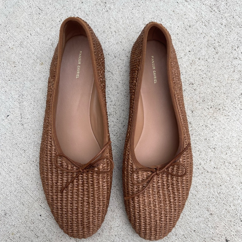 Mansur Gavriel Brown Woven Flats